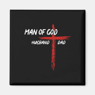 Christian-shirt Man Of God Husband Dad Fathers Day Magnet