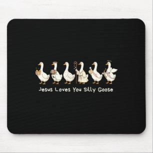 Christian Silly Goose Jesus Loves You Christian Fa Mouse Mat