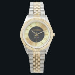 Christian simple gold cross on monogram watch<br><div class="desc">Bei Clockmaster findest du eine einzigartige Kollektion mit kreatieven Motiven von Kitschig bis Elegant. Stöbere durch unsere Vielfalt und finde jetzt Deine passende Lieblingsuhr!</div>