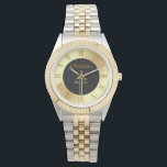 Christian simple gold cross on monogram watch<br><div class="desc">Bei Clockmaster findest du eine einzigartige Kollektion mit kreatieven Motiven von Kitschig bis Elegant. Stöbere durch unsere Vielfalt und finde jetzt Deine passende Lieblingsuhr!</div>