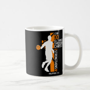 Christian Sketll Cross I Can Do All Things Through Coffee Mug