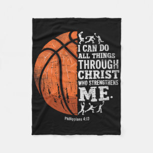 Christian Sketll I Can Do All Things Religious Fai Fleece Blanket
