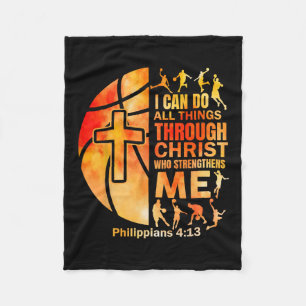Christian Sketll Men Boys Player Team Religious Gr Fleece Blanket