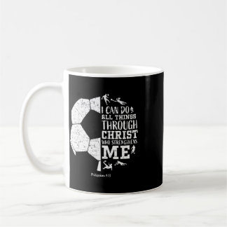 Christian Soccer Faith Graphic Bible Verse Philipp Coffee Mug
