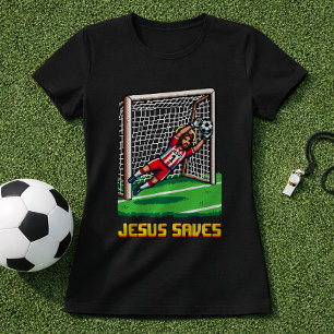 Christian Soccer Goalie Pixel-art Goalkeeper T-Shirt