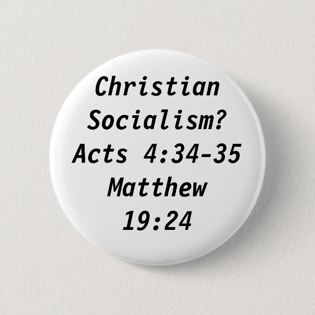 Christian Socialism? 6 Cm Round Badge (Front)