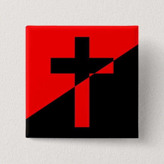 Christian Socialism & Anarchism (Liberation) Flag 15 Cm Square Badge (Front)