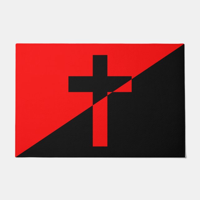 Christian Socialism & Anarchism (Liberation) Flag Doormat (Front)