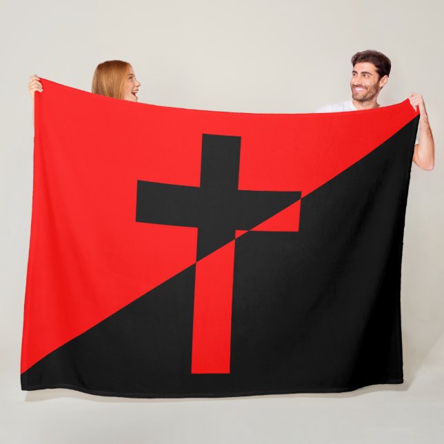 Christian Socialism & Anarchism (Liberation) Flag Fleece Blanket (In Situ)