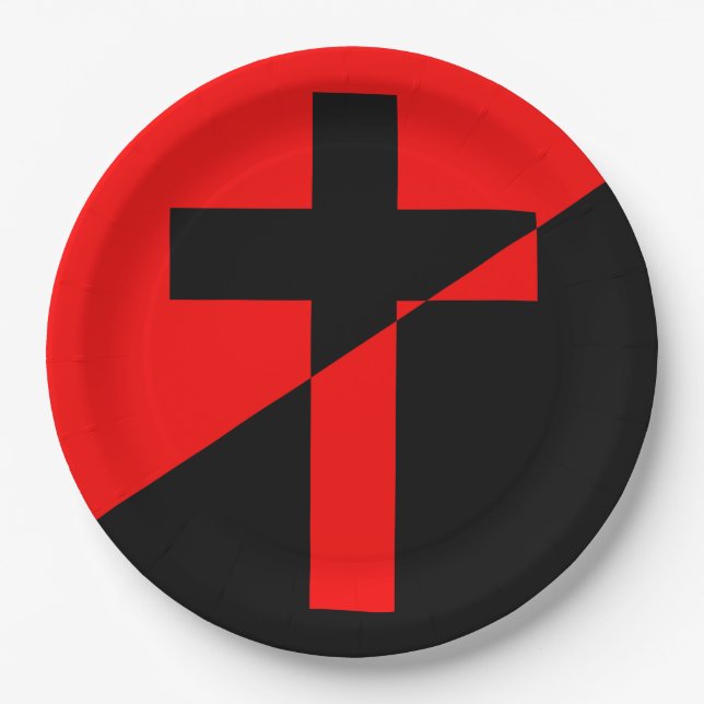Christian Socialism & Anarchism (Liberation) Flag Paper Plate (Front)