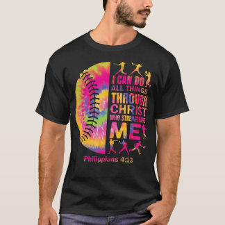 Christian Softball I Can Do All Things Religious G T-Shirt