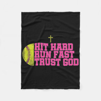 Christian Softll, Hit Hard Run Fast Trust God, Sof Fleece Blanket