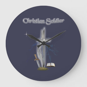 christian soldier large clock