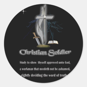 Christian soldier merchandise classic round sticker