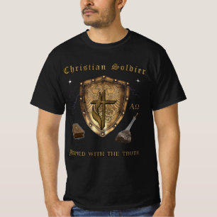 Christian Soldier on front and John 3:16 T-Shirt