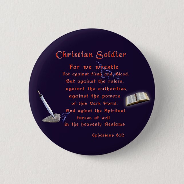 Christian Soldiers 6 Cm Round Badge (Front)