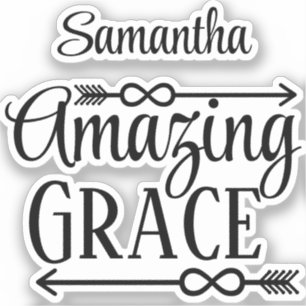 Christian Song Typography Quote Amazing Grace Name