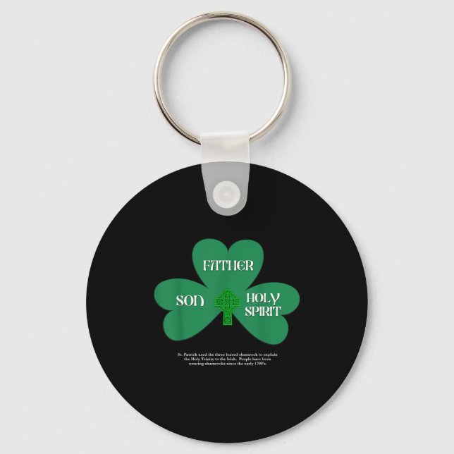 Christian St Patrick's Day Religious Trinity Clove Key Ring (Front)