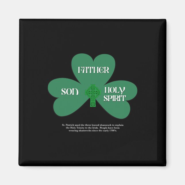 Christian St Patrick's Day Religious Trinity Clove Magnet (Front)