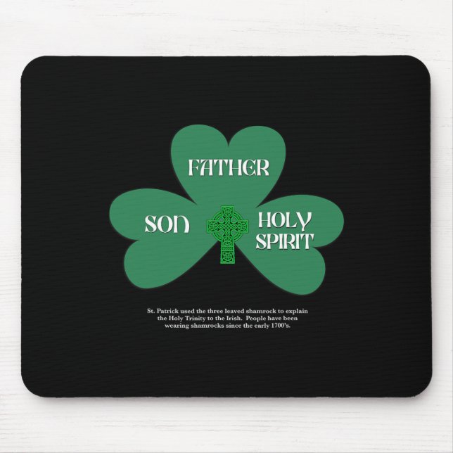 Christian St Patrick's Day Religious Trinity Clove Mouse Mat (Front)