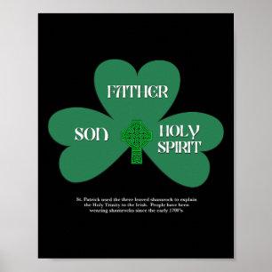 Christian St Patrick's Day Religious Trinity Clove Poster