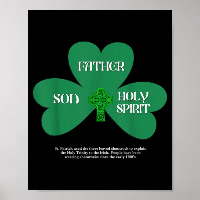Christian St Patrick's Day Religious Trinity Clove Poster (Front)