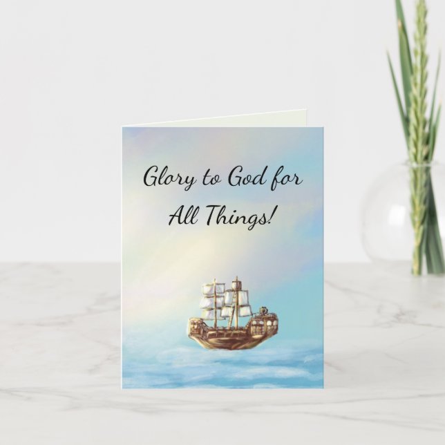 Christian stationery Card (sailing ship) (Front)