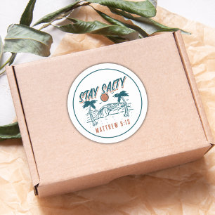 Christian Stay Salty Matthew 5:13 Verse Retro  Classic Round Sticker