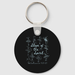 Christian Steps Of Srit Bible Verse Ballet Dancer Key Ring