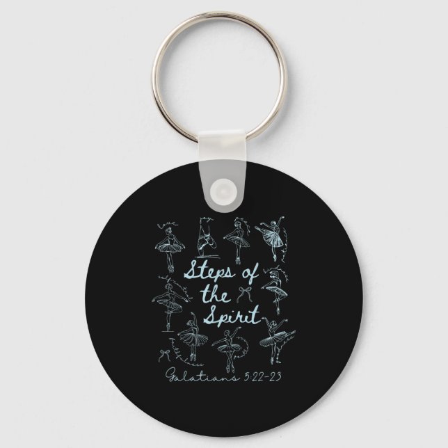 Christian Steps Of Srit Bible Verse Ballet Dancer  Key Ring (Front)
