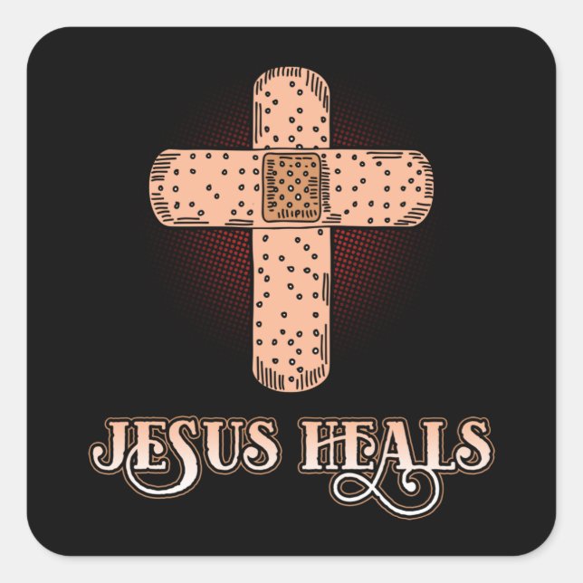 Christian Sticker (Square) - Jesus Heals (Front)