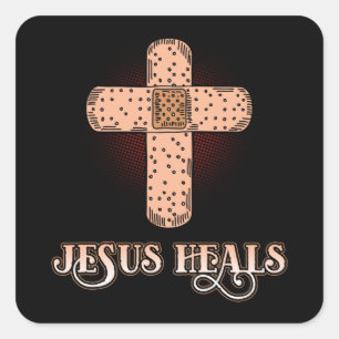 Christian Sticker (Square) - Jesus Heals