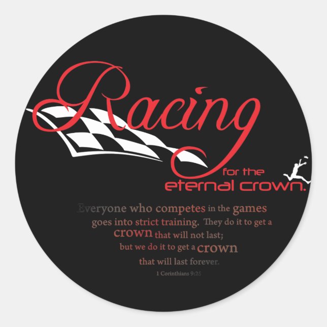 Christian stickers: Racing Classic Round Sticker (Front)