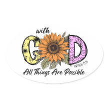 Christian stickers, with God all things are 