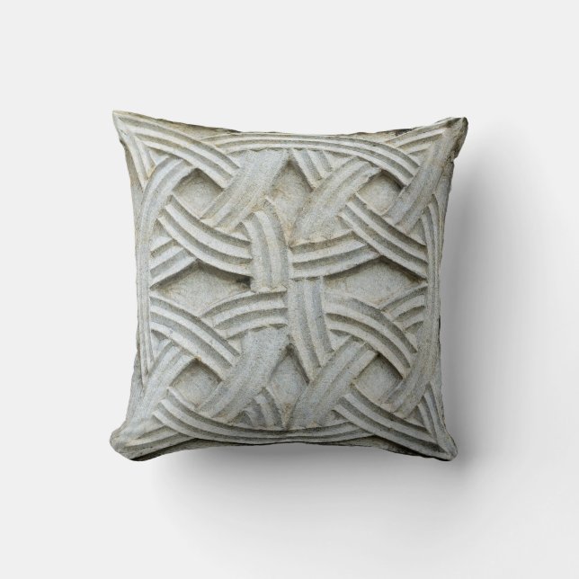 Christian Stone Carving Ancient Pattern Cushion (Front)