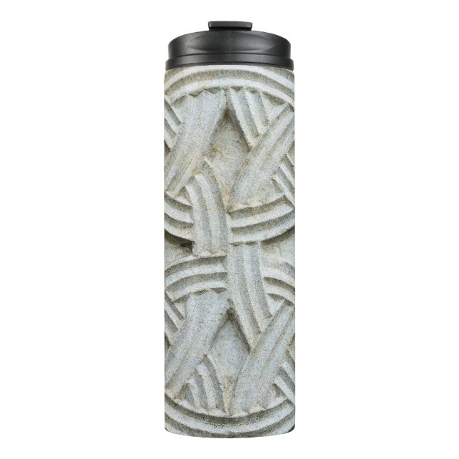 Christian Stone Carving Ancient Pattern Thermal Tumbler (Front)