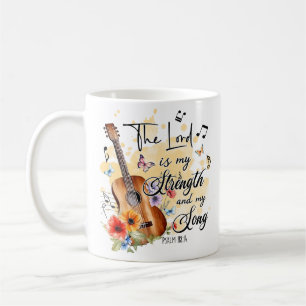 Christian Strength and Song Guitar Psalm 188:14  Coffee Mug