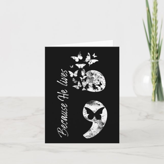 Christian Suicide Prevention Awareness Semicolon G Card (Front)