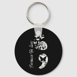 Christian Suicide Prevention Awareness Semicolon G Key Ring