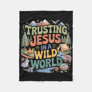 Christian Summer True North Trusting Jesus Camp Vb Fleece Blanket