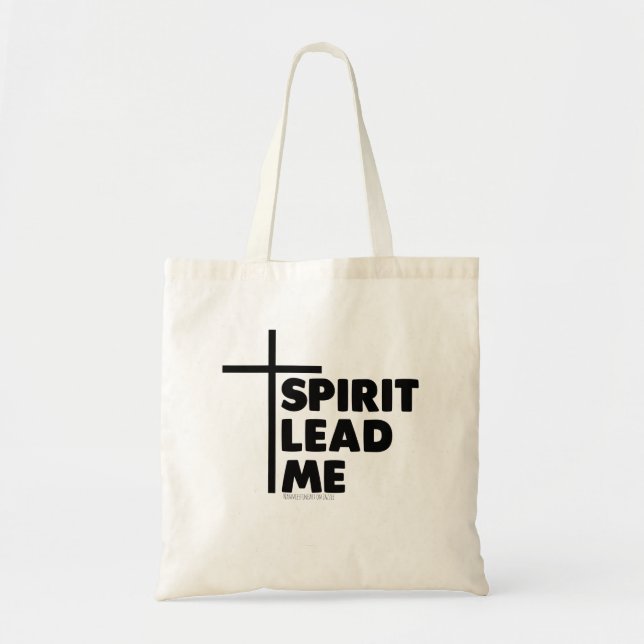  Christian Sunday ''Spirit Lead Me''  Typography  Tote Bag (Front)