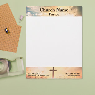Christian Sunrise Pasture Cross Church Pastor  Custom Letterhead