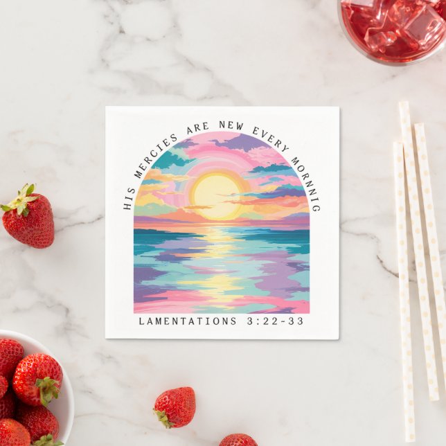 Christian Sunset Bible Verse Napkin (Insitu)