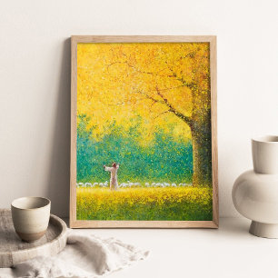 Christian Sunshine _ Jesus and Lambs, Christian Poster