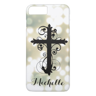 Christian Swirling Cross Personalised iPhone 8 Plus/7 Plus Case
