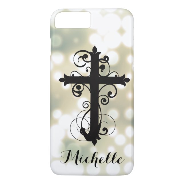 Christian Swirling Cross Personalised Case-Mate iPhone Case (Back)