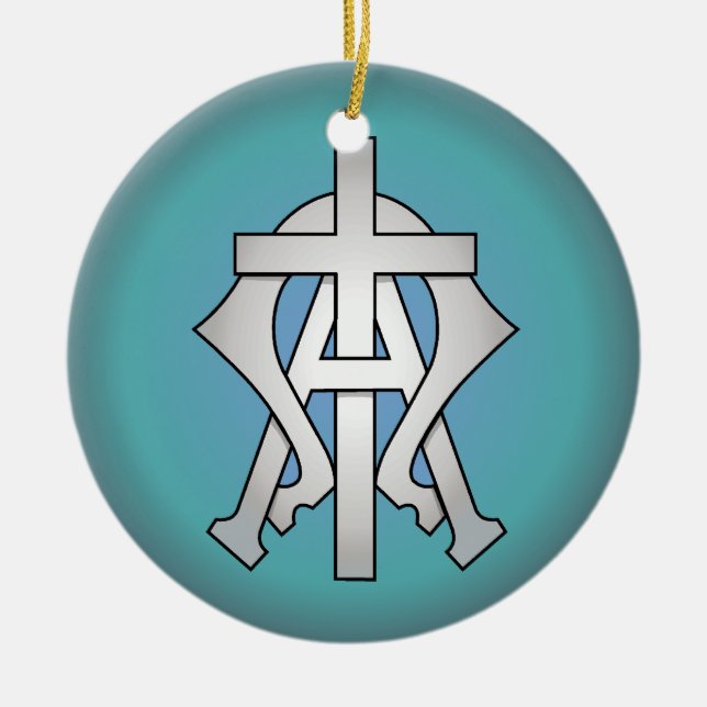 Christian Symbol Ceramic Tree Decoration (Front)
