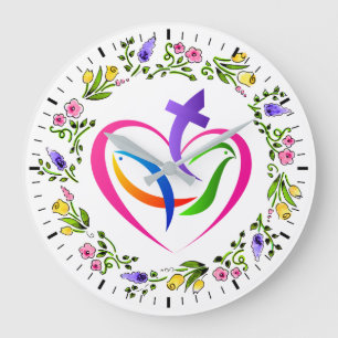 Christian Symbols Clock