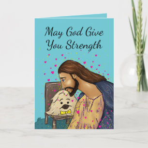Christian Sympathy Card (Christ with Pekingese)