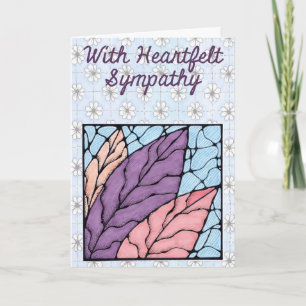 Christian Sympathy Card Leaf Design 